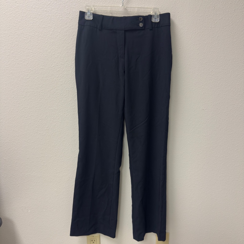 Calvin Klein Dress Pant Women 2 Black Curvy Fit Straight Leg Stretch Minimalist